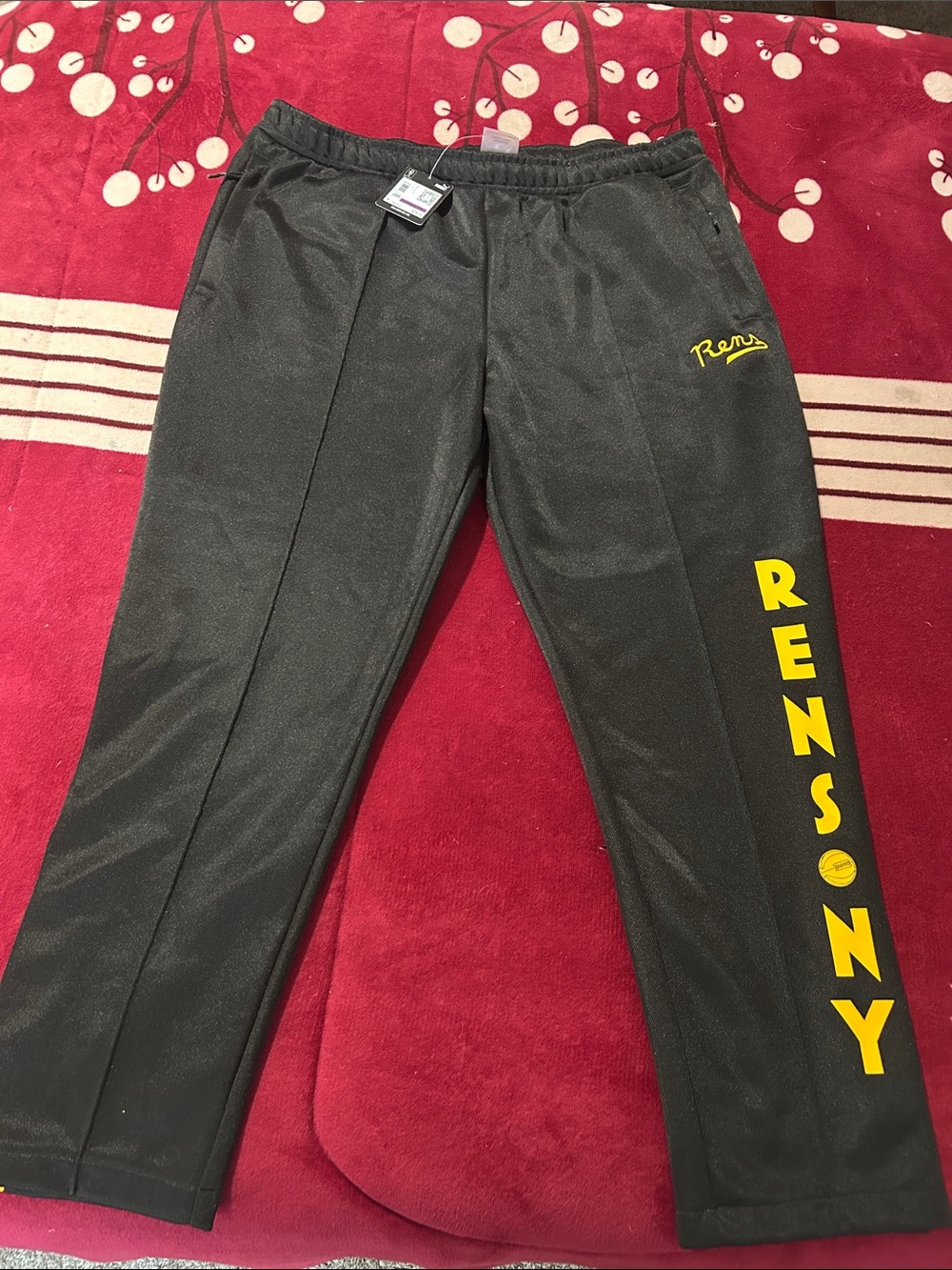 Puma Black Joggers with Yellow Rensonny Lettering